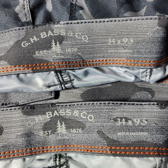 Lot of 2 G.H. Bass & Co. Men's 34 x 9.5 Hybrid Swim Shorts Shark Pattern Grey/GN - Picture 10 of 16